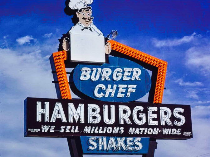 Burger Chef - OLD PHOTO OF BURGER CHEF SIGN ON M-66 IN IONIA
